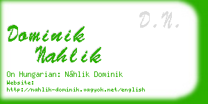 dominik nahlik business card