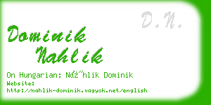 dominik nahlik business card
